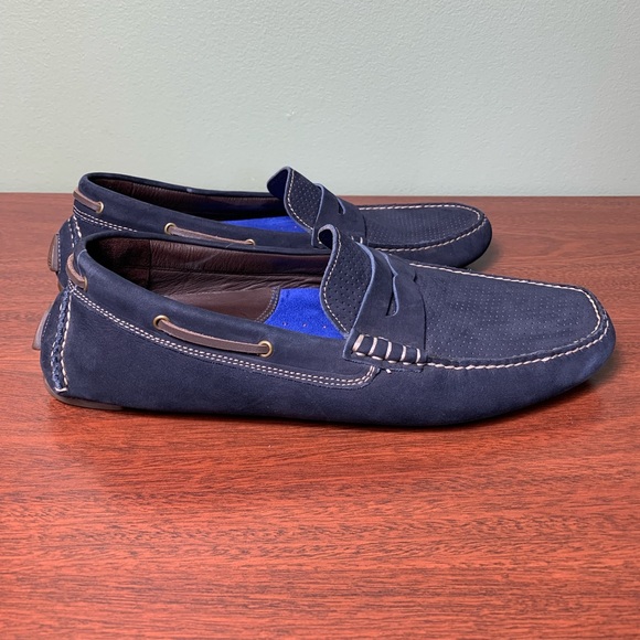 Johnston & Murphy | Gibson Navy Driver Sheepskin Penny Driving Loafer - 11 M - Picture 3 of 10